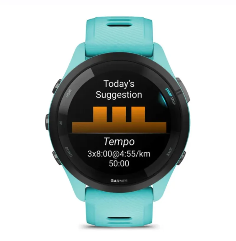 Garmin Forerunner 265 Music Black Bezel with Aqua Case-3